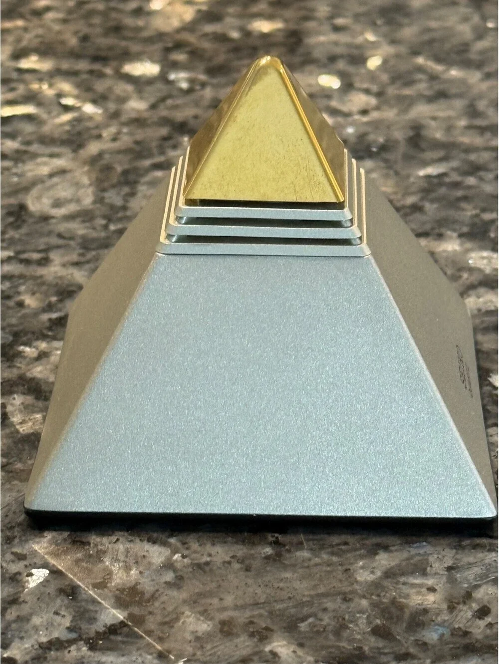 Vintage 1980s SEIKO Pyramid Talk Alarm Clock Gold Chrome Japanese Works EUC
